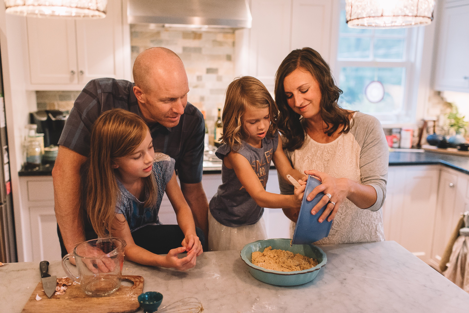 Family baking together