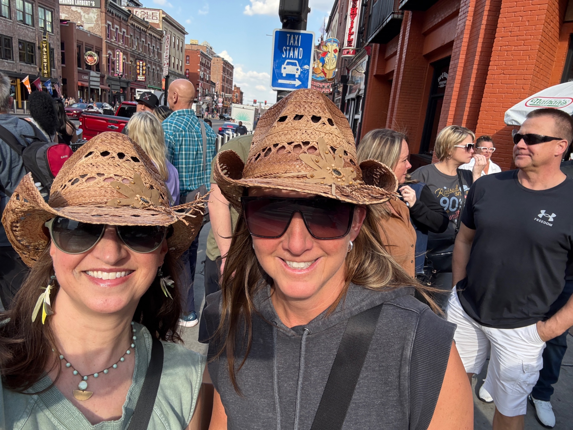 Sisters in cowboy hats